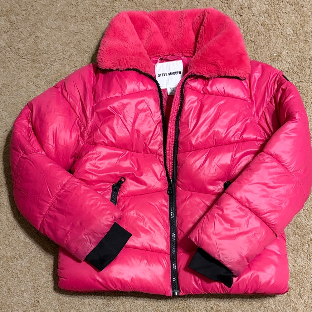 Steve Madden Kids Vibrant Pink Puffer Coat